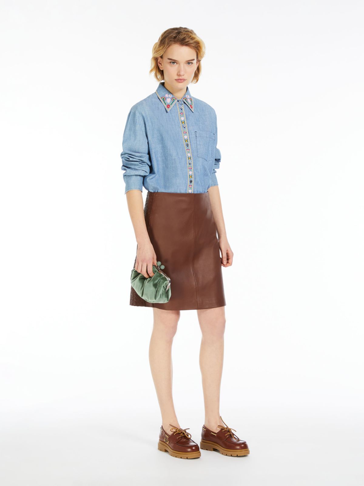 MAX MARA COTTON CHAMBRAY SHIRT