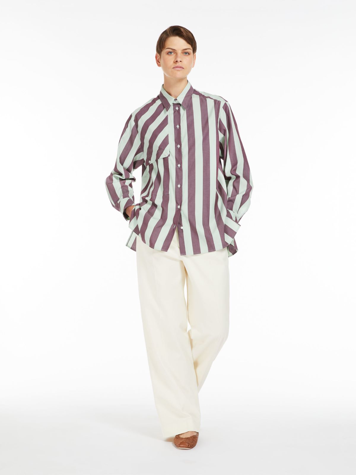 MAX MARA COTTON GABARDINE TROUSERS