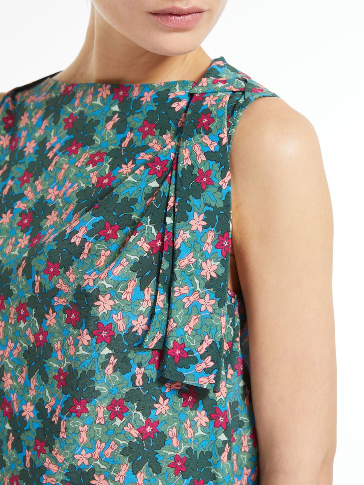 Silk crepe de chine top, green |  