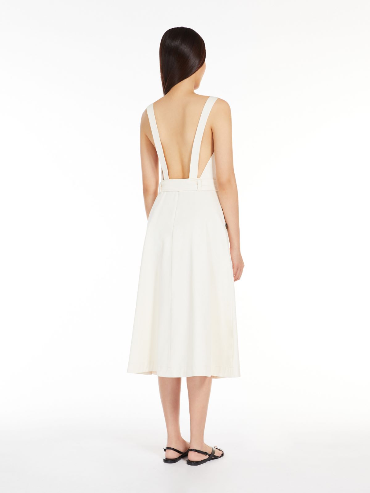 Kleid aus Baumwoll-Bull, ecru | 
