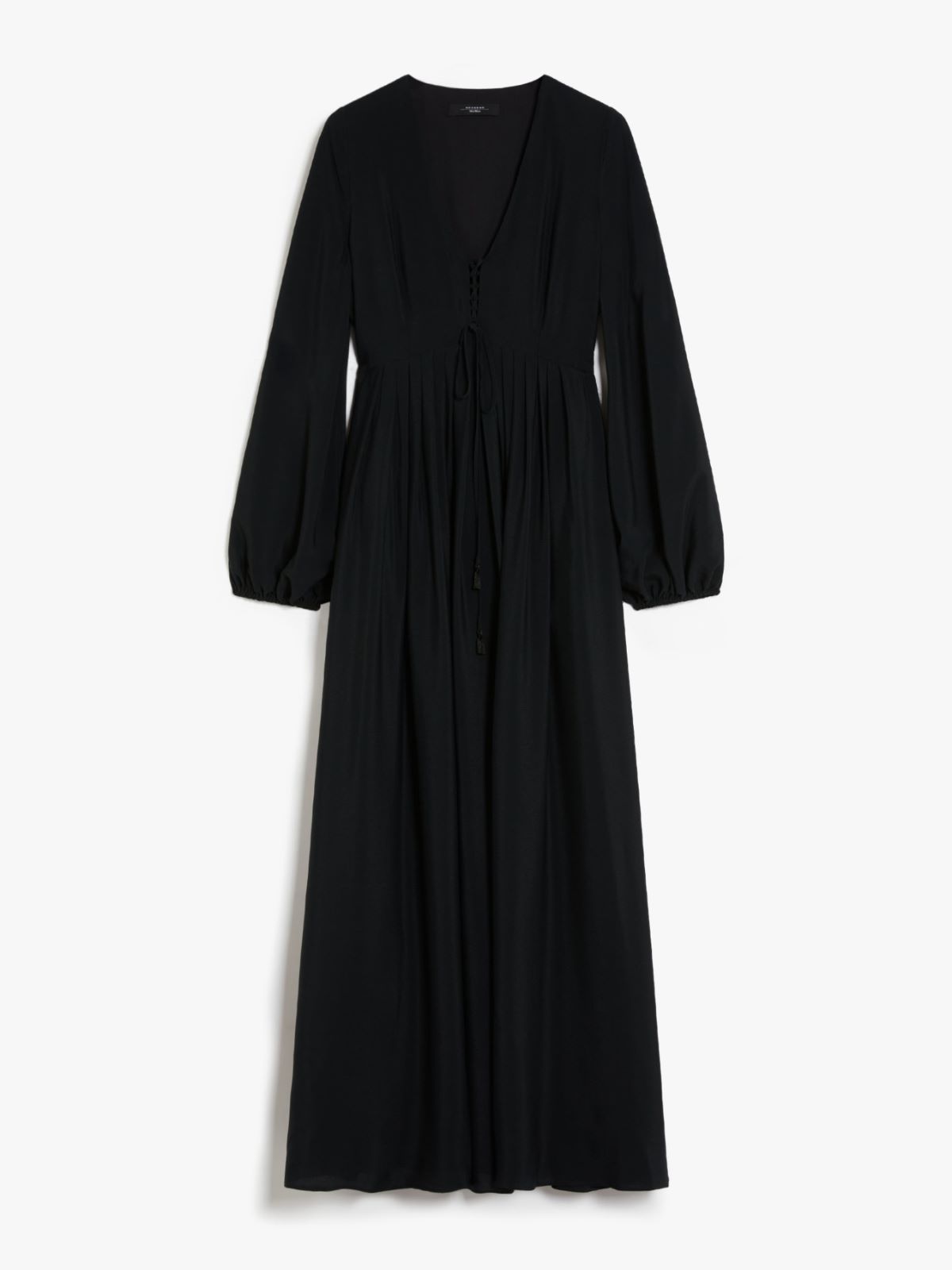 Printed crepe de chine shirt dress, black | 