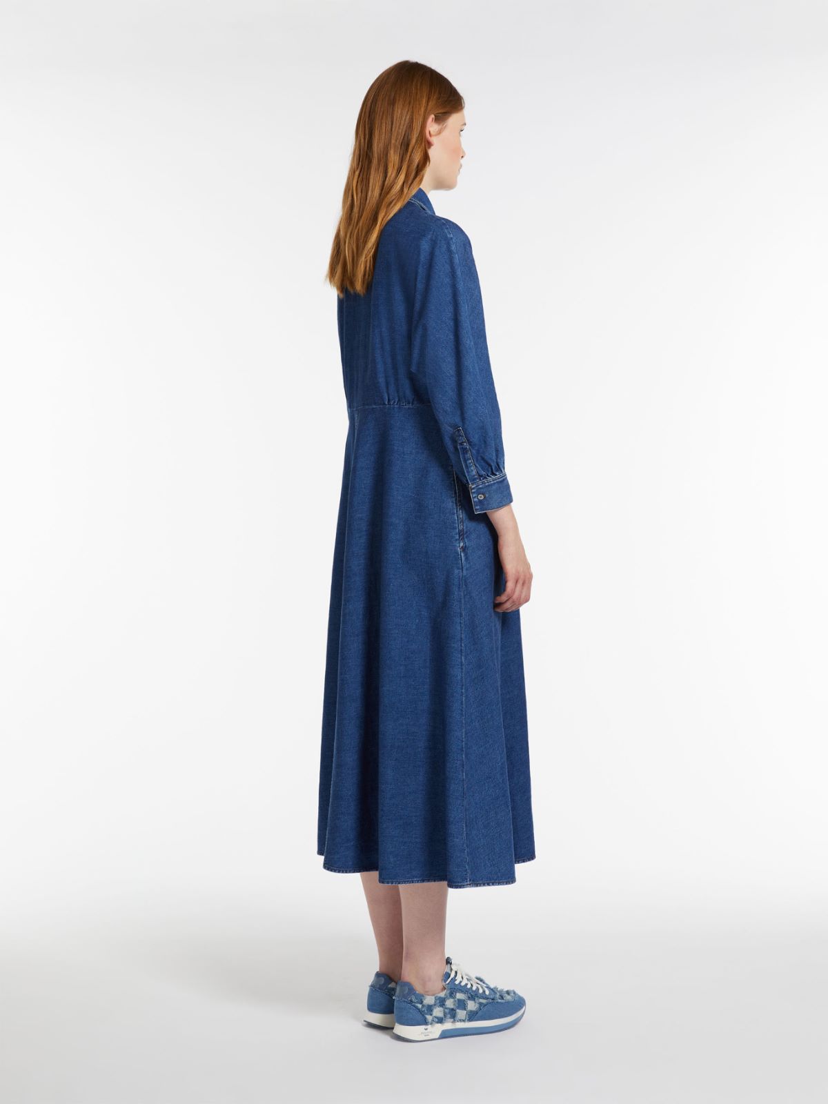 Hemdblusenkleid aus Denim, blau | 