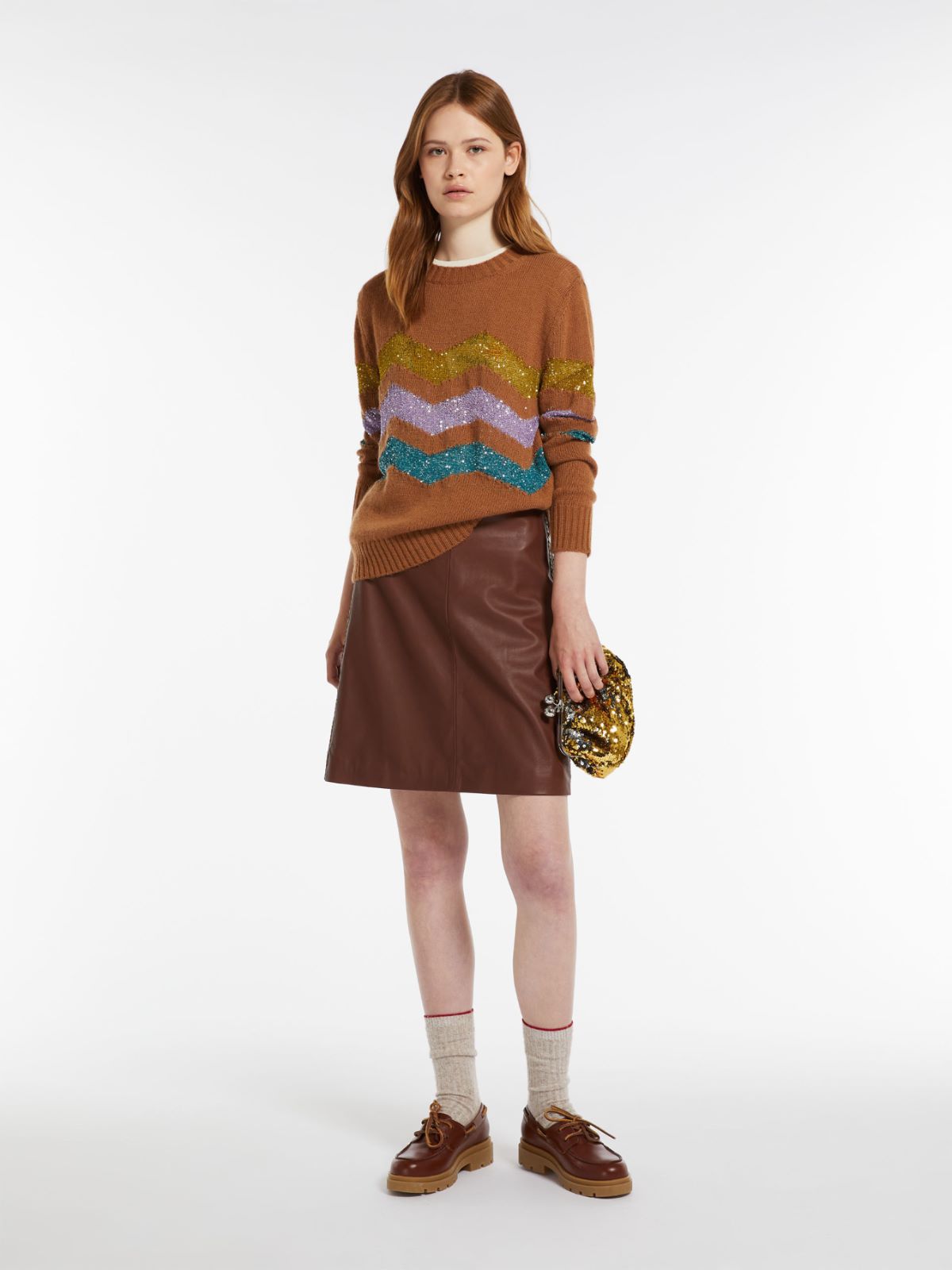 MAX MARA SEQUIN-EMBELLISHED MOHAIR YARN SWEATER