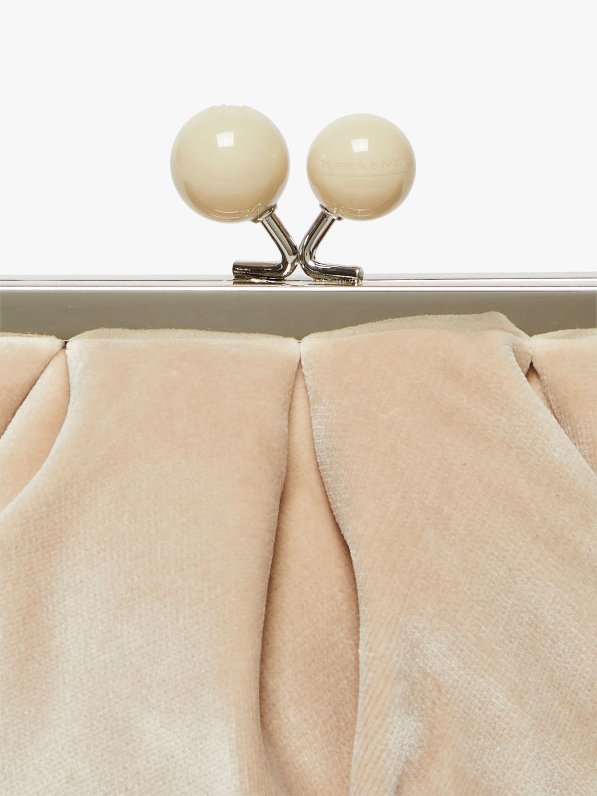 Kleine Pasticcino Bag aus Samt, elfenbeinfarben |  