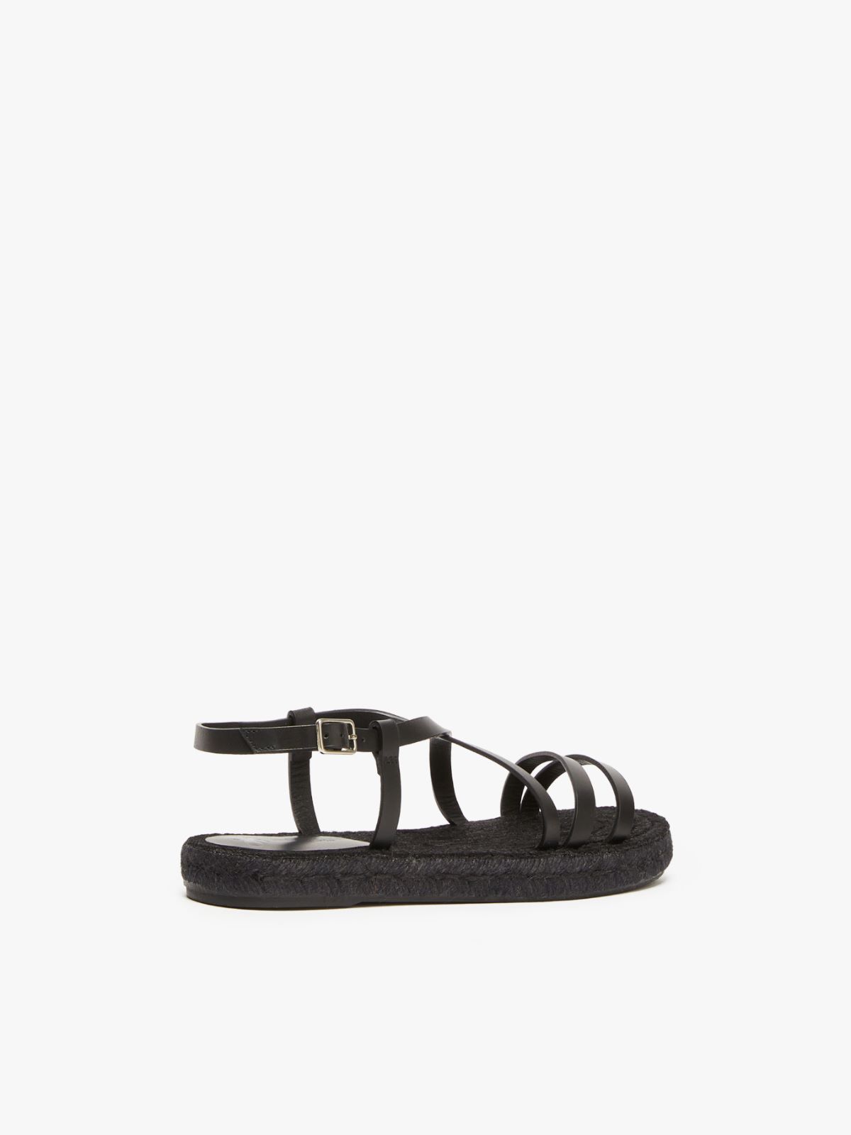 Smooth leather sandals, dark bown | 