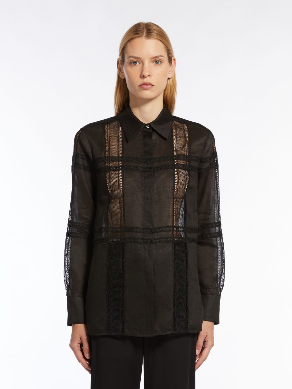 Loose-fitting cotton poplin shirt, optical white | 