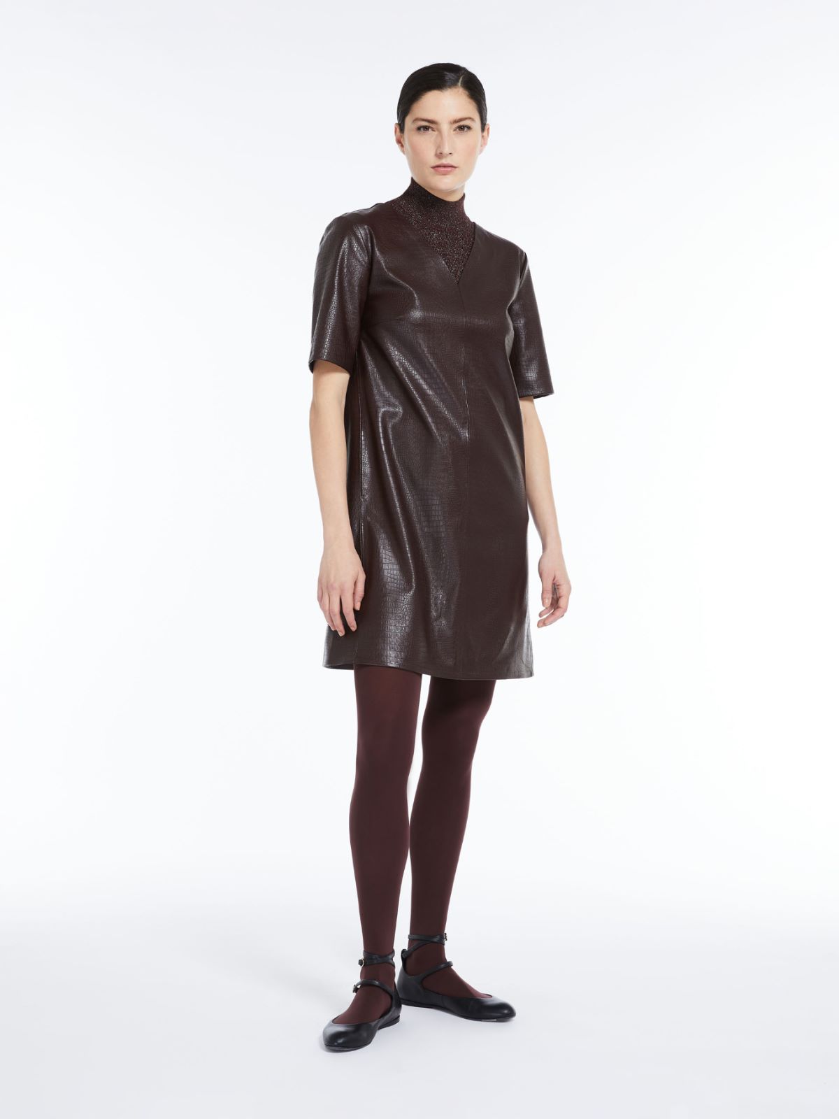 Max Mara Viscose And Lurex Yarn Turtleneck In Wine-coloured