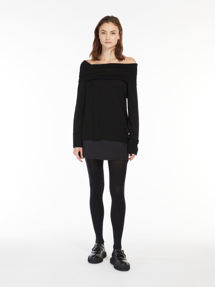 Scuba fabric skirt, black "VARNA" Max Mara