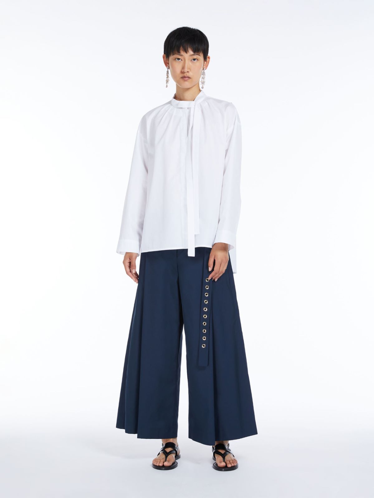 MAX MARA TIE-DETAIL POPLIN SHIRT