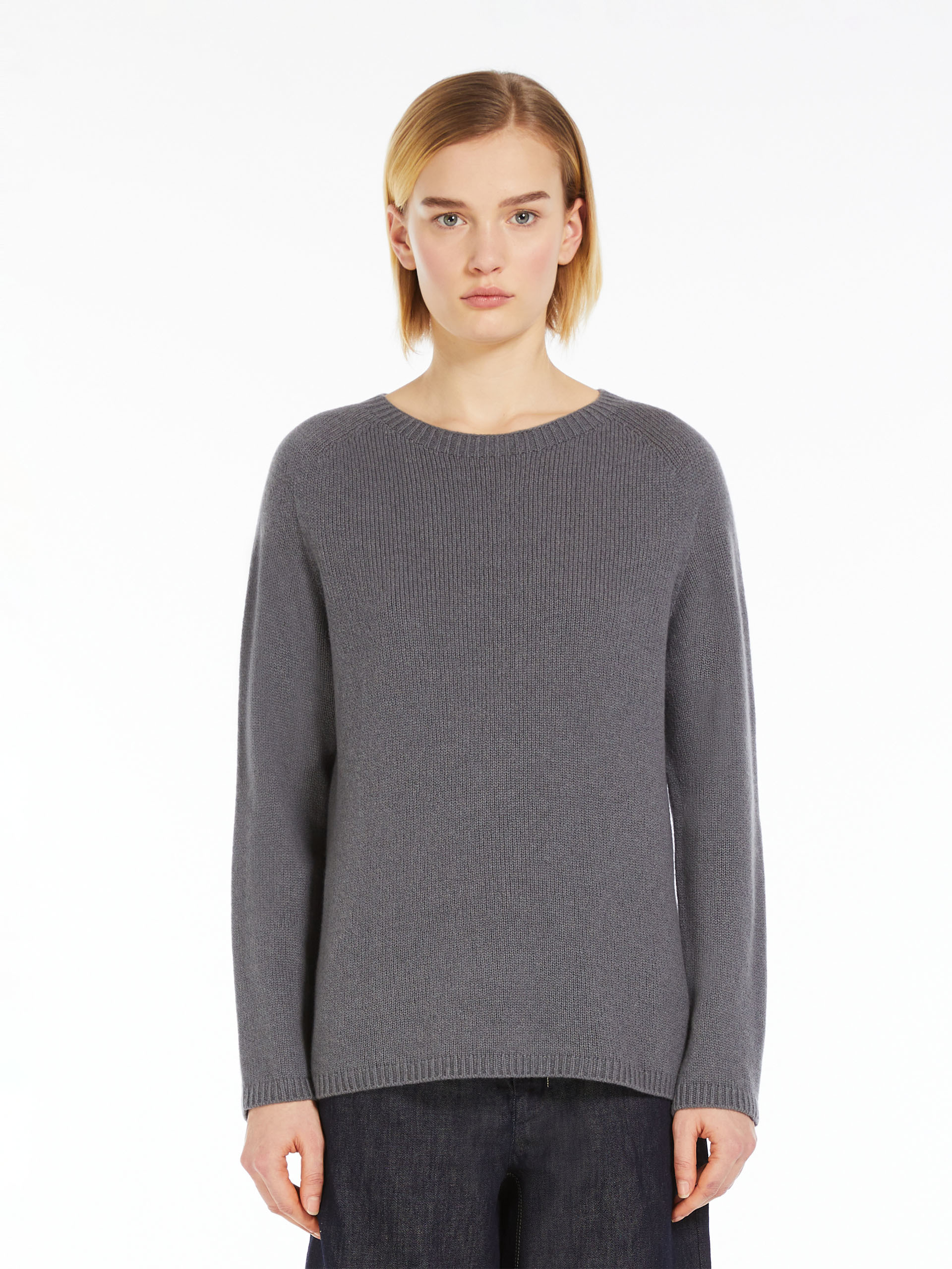 Wool and cashmere sweater, medium grey |  