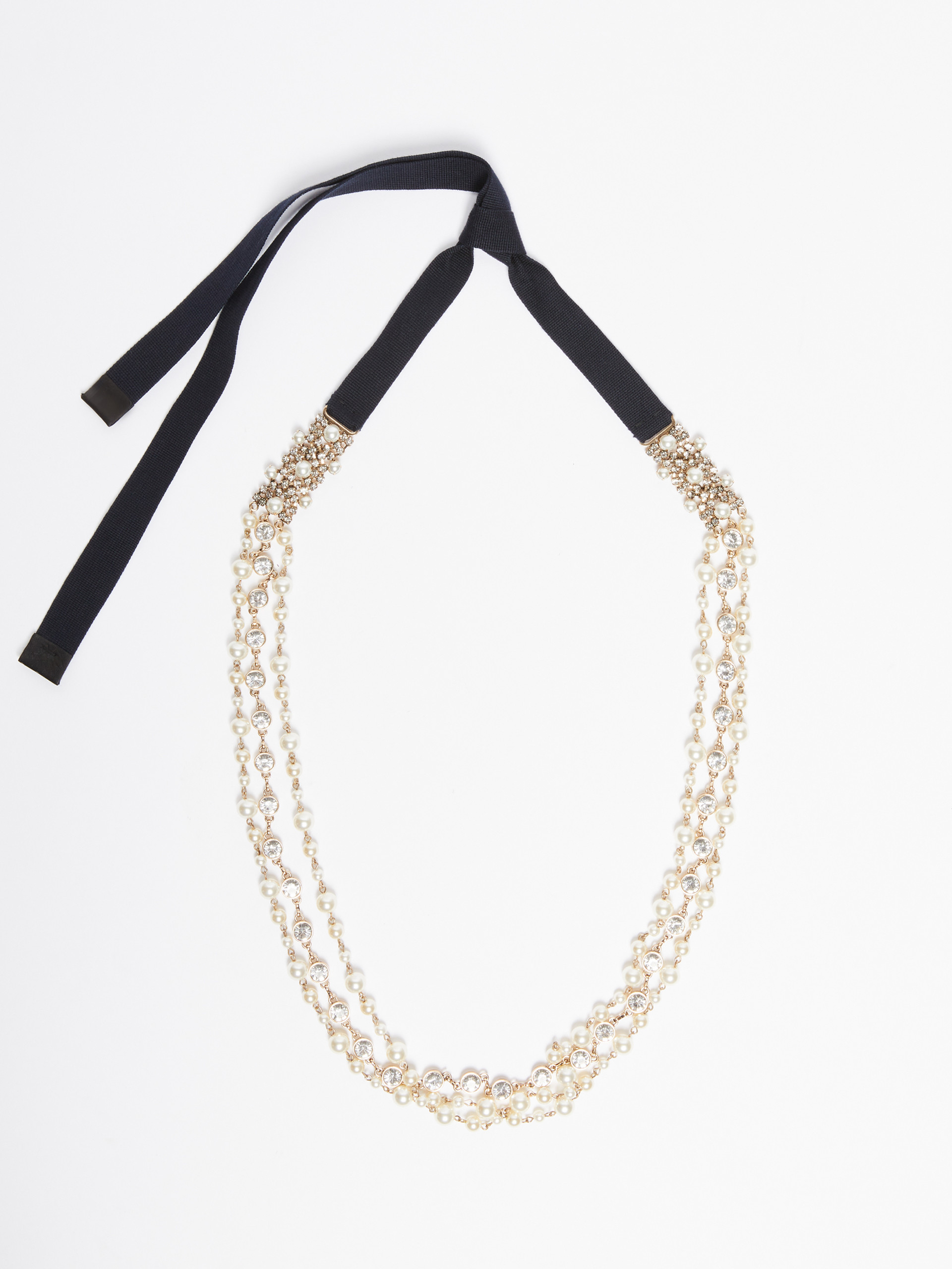 Gürtel mit Perlen und Strass, gold |