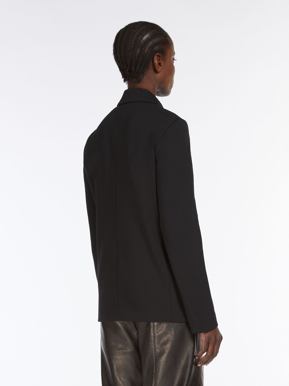 Technical cotton jersey blazer, black | 