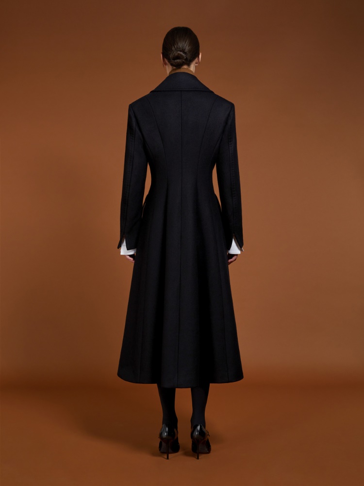 【NERO】MAX MARA レディンゴット乗馬コート BOUQUET Redingote coat in wool and cashmere cloth, black | 