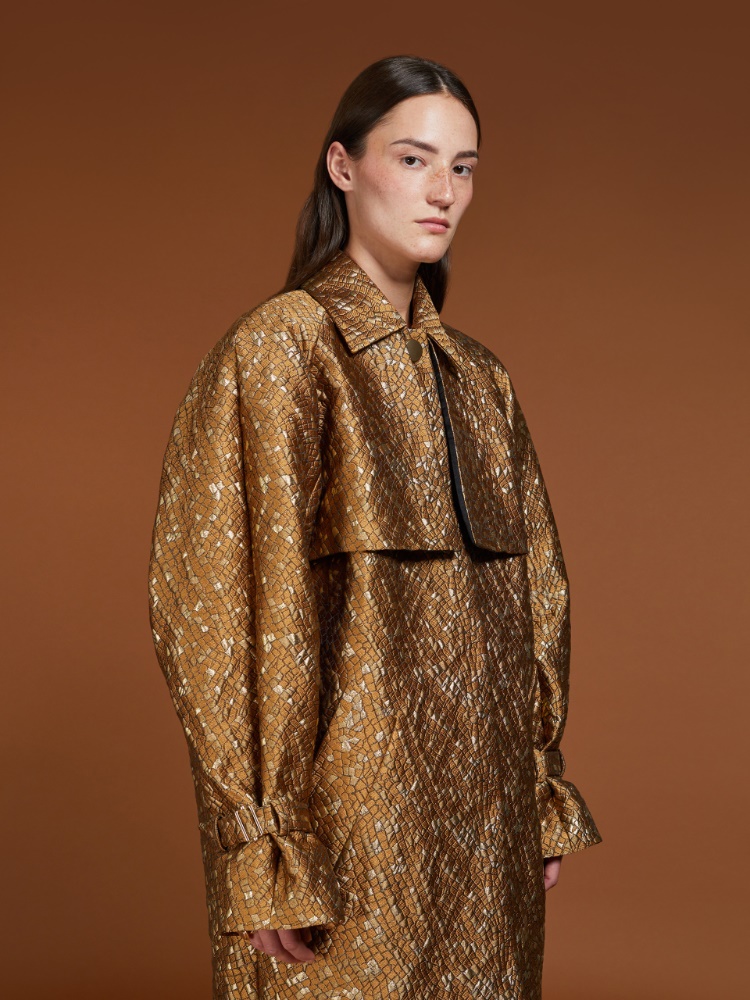 トレンチコート MAX MARA SALSA OVERSIZE TRENCH COAT IN JACQUARD Salsa oversize jacquard fabric trench with mosaic effect MAX