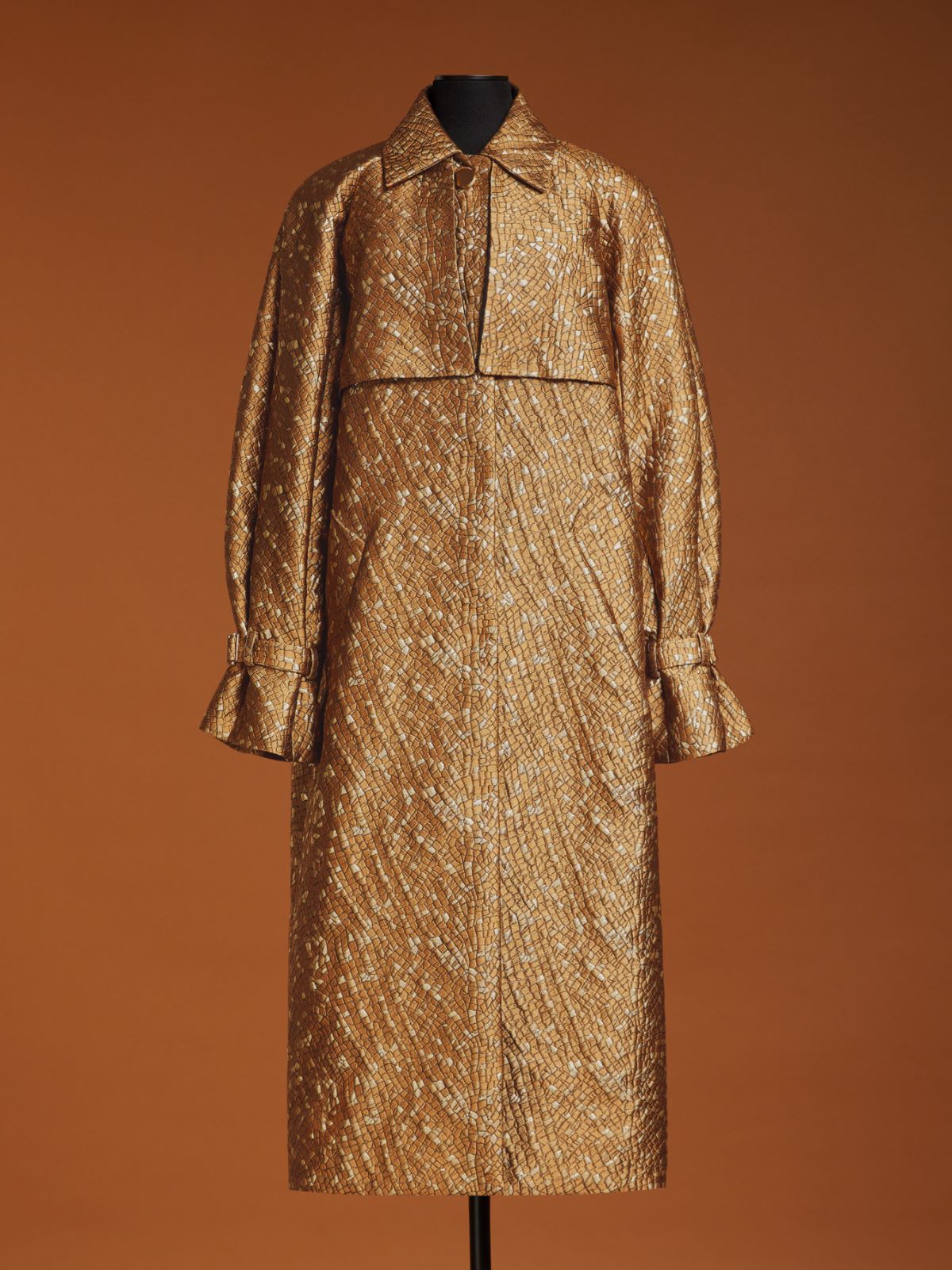 Oversized jacquard trench coat - GOLD - Max Mara - 11