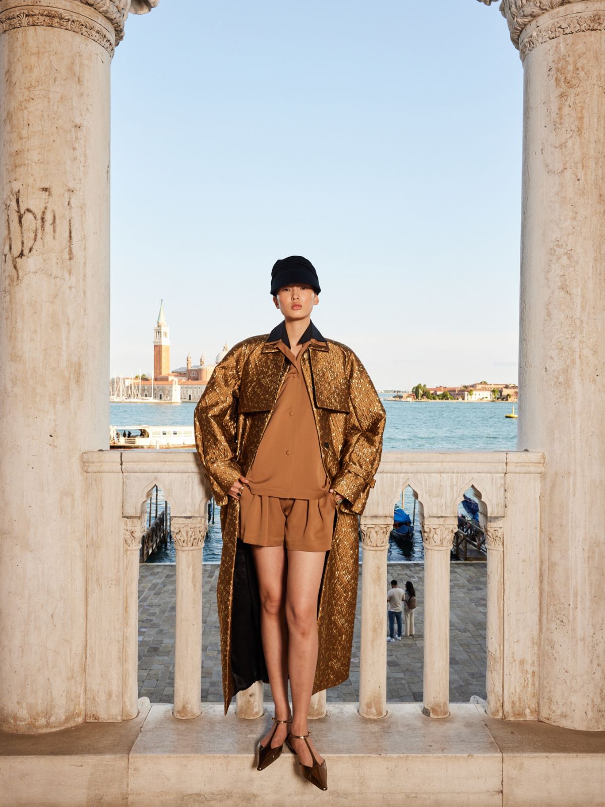 Oversized jacquard trench coat - GOLD - Max Mara - 11