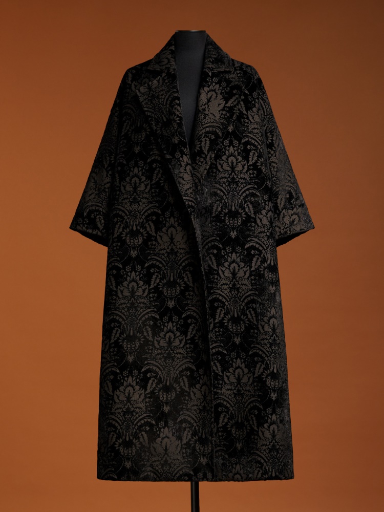 コート MAX MARA Edolo oversize velvet coat with damask motif Nero Edolo oversize velvet coat with damask motif MAX MARA