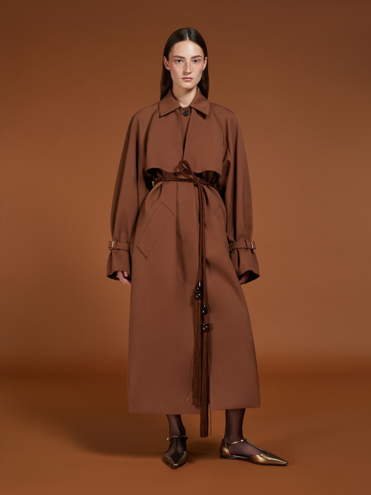 Oversized trench coat in water-repellent gabardine - TOBACCO - Max Mara