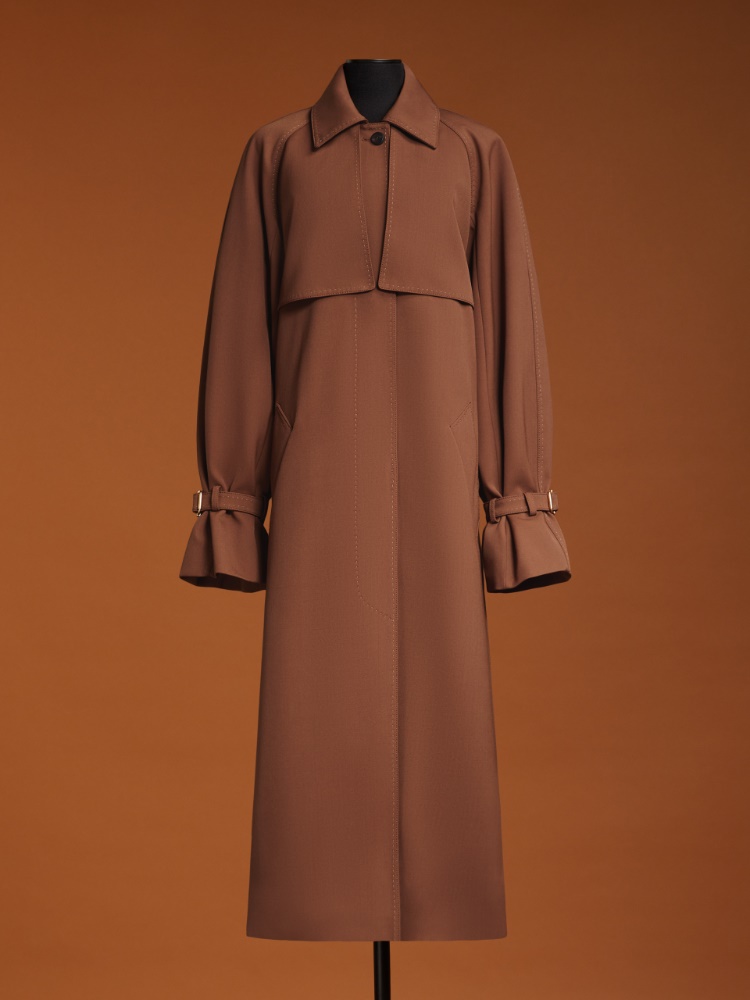 Oversized trench coat in water-repellent gabardine - TOBACCO - Max Mara