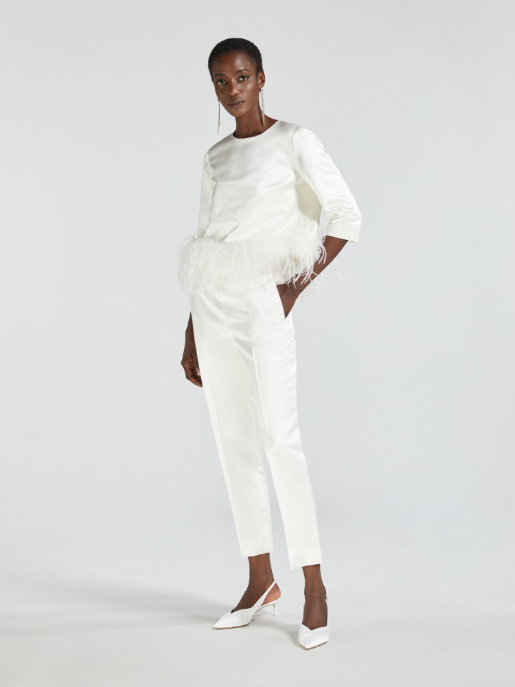 Silk and viscose blouse - OPTICAL WHITE - Max Mara