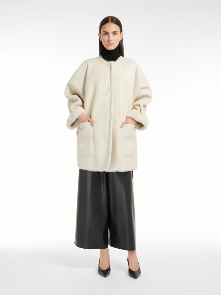 산토스 레더 코트 + BEIGE - Max Mara