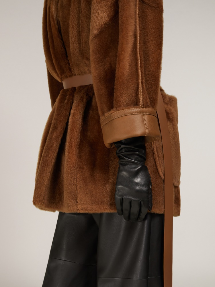 Reversible, Lacon shearling cardigan coat, tobacco | 
