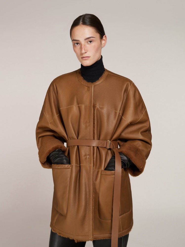 ジャケット Max Mara 'Santos' reversible sheepskin jacket (SANTOS 001) Max Mara Max Mara Women 'Santos' Reversible Sheepskin Jacket