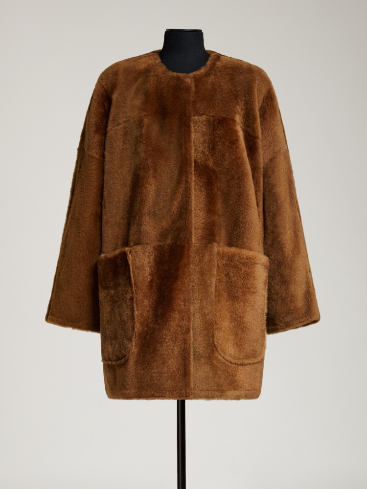 ジャケット Max Mara 'Santos' reversible sheepskin jacket (SANTOS 001) Reversible, Lacon shearling cardigan coat, tobacco | 