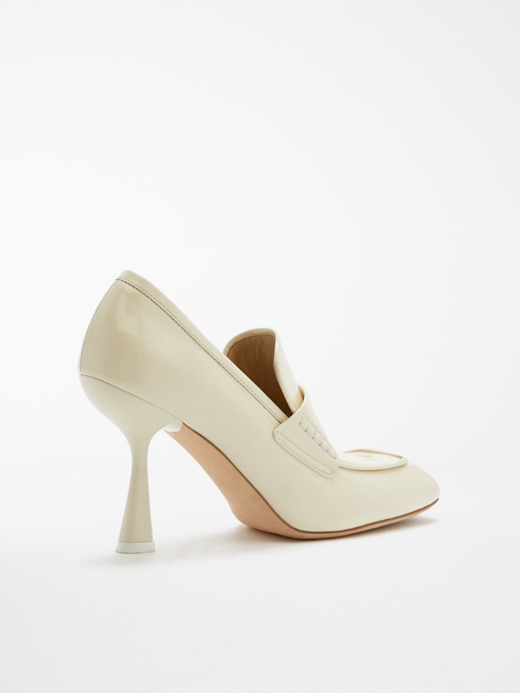 Patent leather loafers with heel - VANILLA - Max Mara - 3