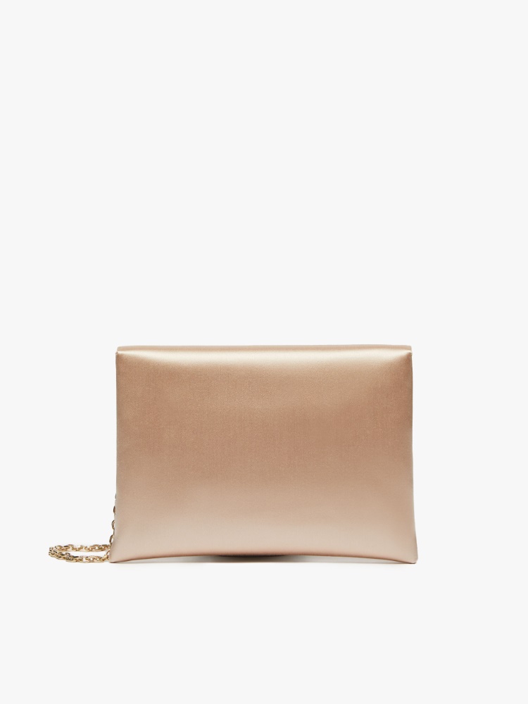 Clutch aus Viskose und Seidensatin, konfektrosa |