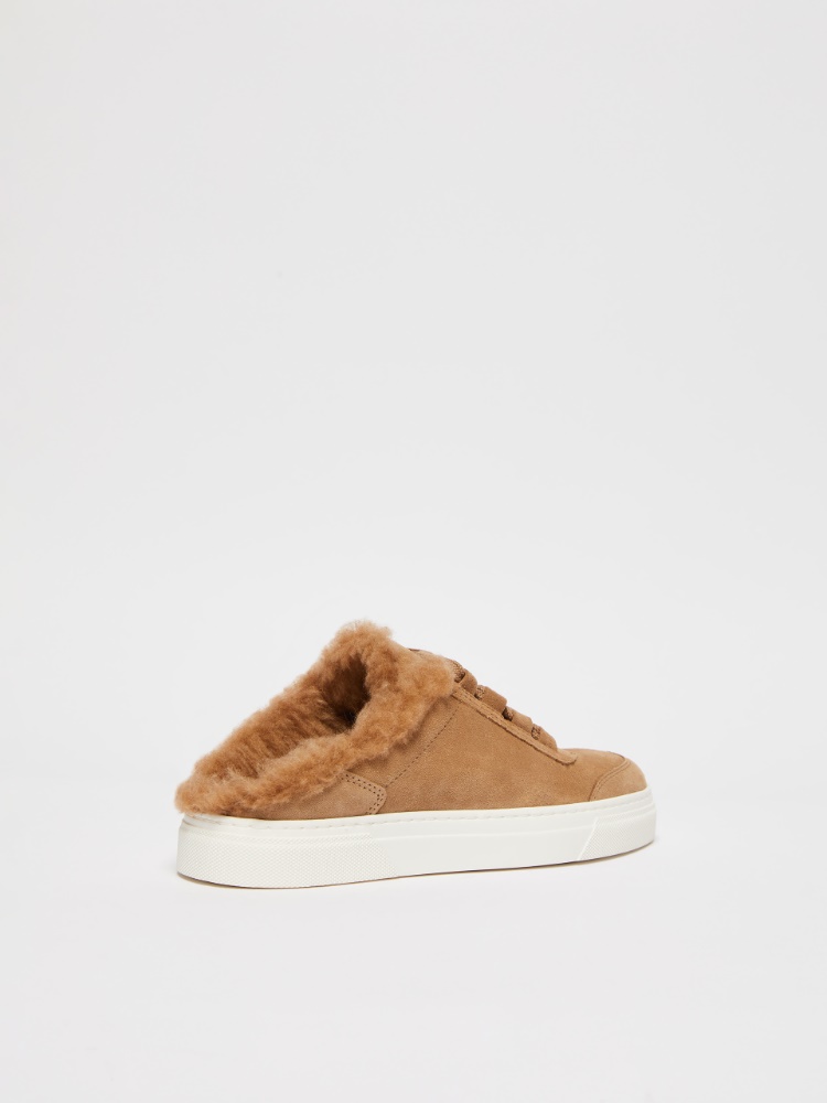 Slide sneakers in suede and Teddy fabric camel TSLIDESNEAKER Max Mara