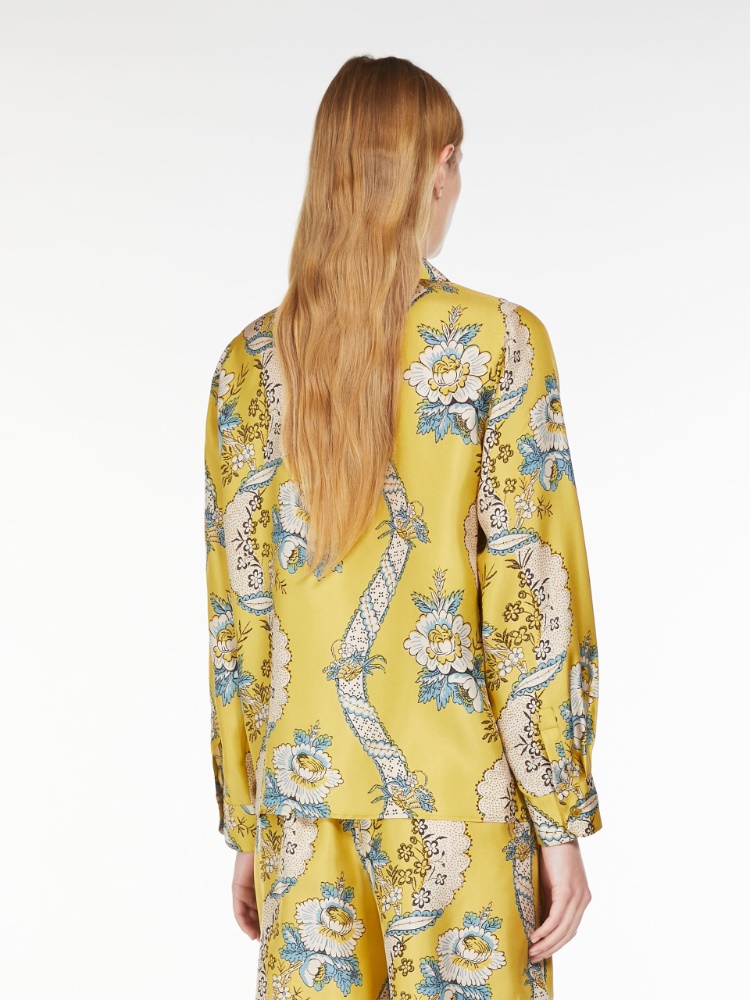 Silk twill shirt, yellow |  