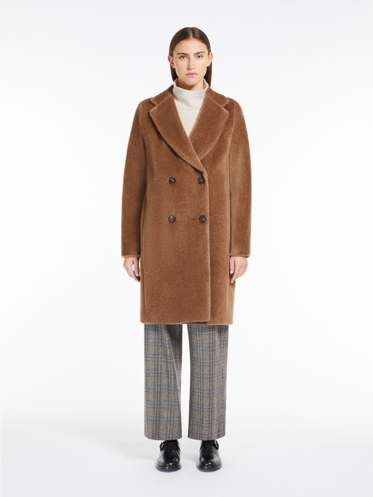 Midi alpaca and wool coat, camel | 