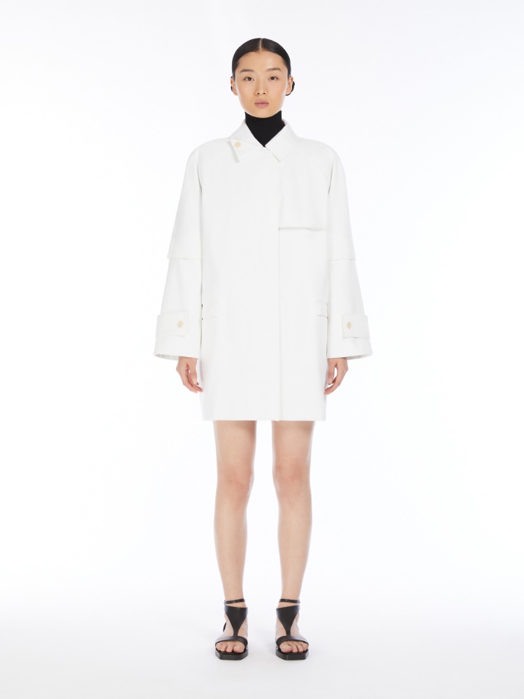 Water-repellent gabardine trench coat, optical white | 