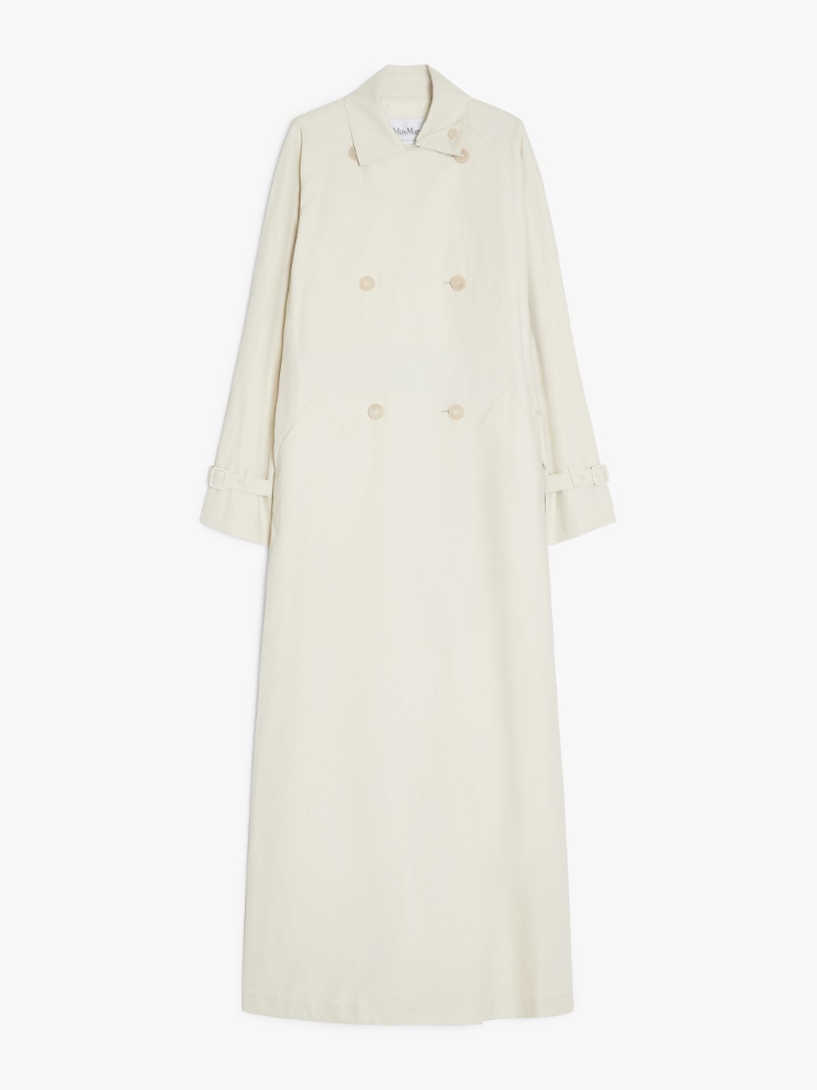 直営♪Max Mara RUNWAY リネン マキシトレンチ RONCO Long linen cloth trench coat, beige | 
