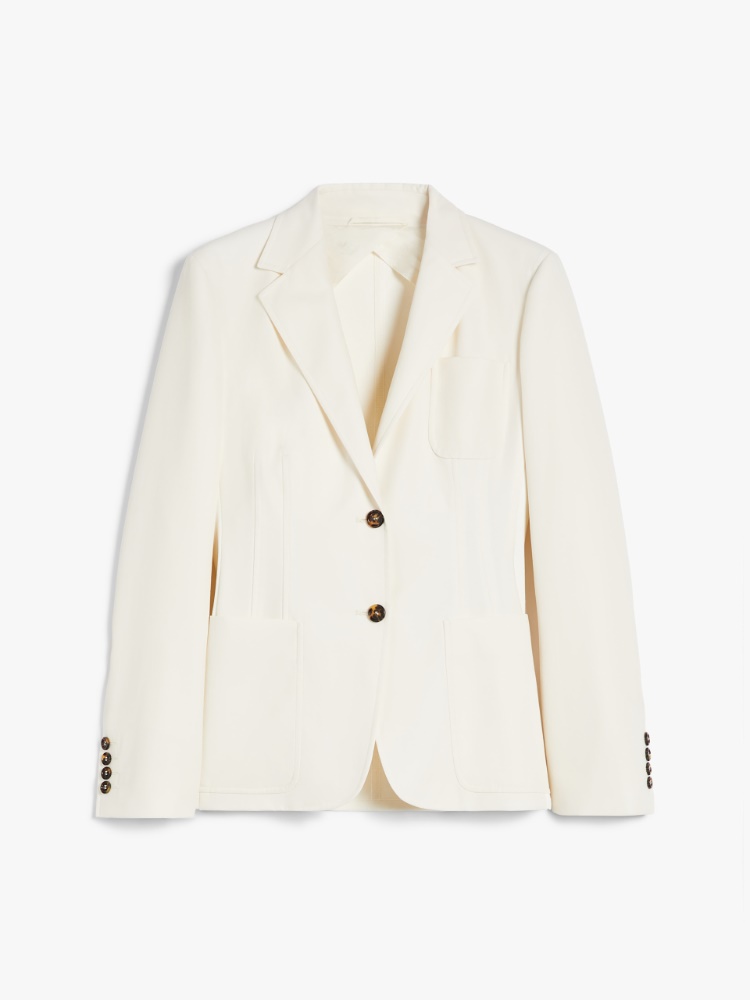 Fitted cotton blazer, ivory | 