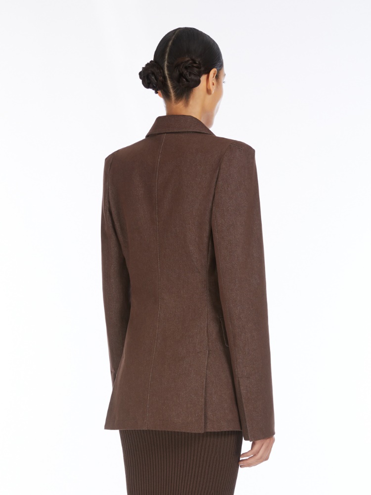 【関税込み】Max Mara Denim-effect cotton blazer Max Mara Denim-effect cotton blazer - Women | VIETTI Online