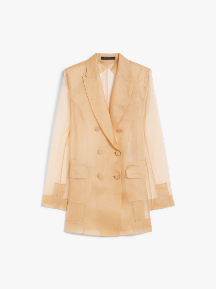 ジャケット MAX MARA ESOPO DOUBLE-BREASTED JACKET IN ORGANZA Silk organza double-breasted blazer, camel | 