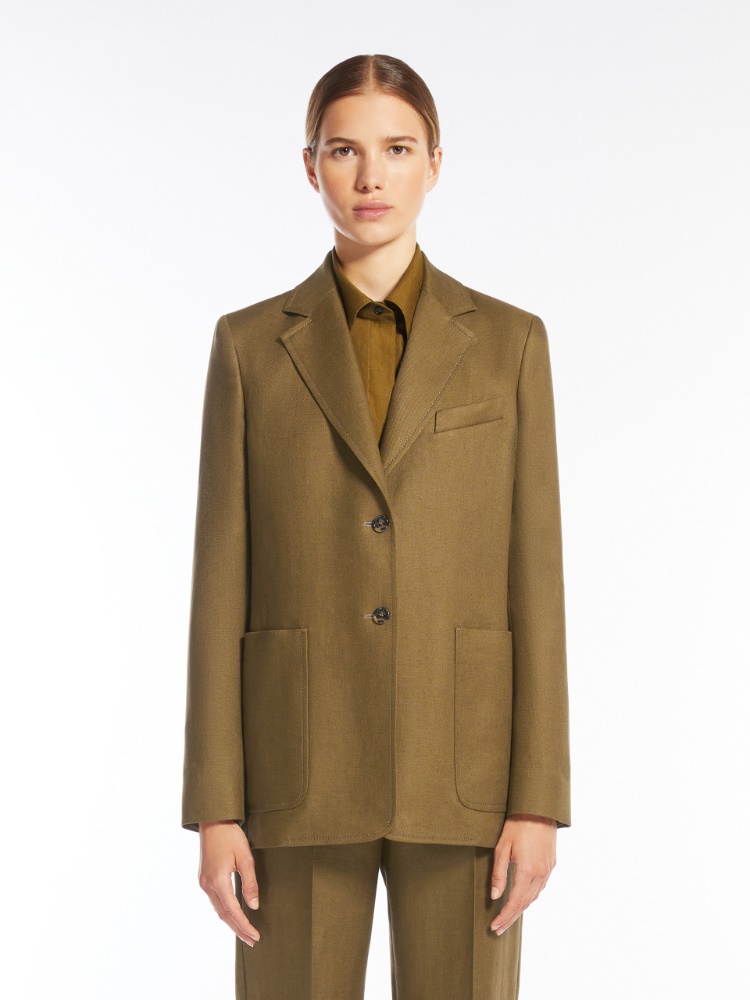ジャケット Max Mara GUGLIA LINEN BLAZER JACKET (2511041072600 001) MAX MARA Guglia Linen Blazer Max Mara