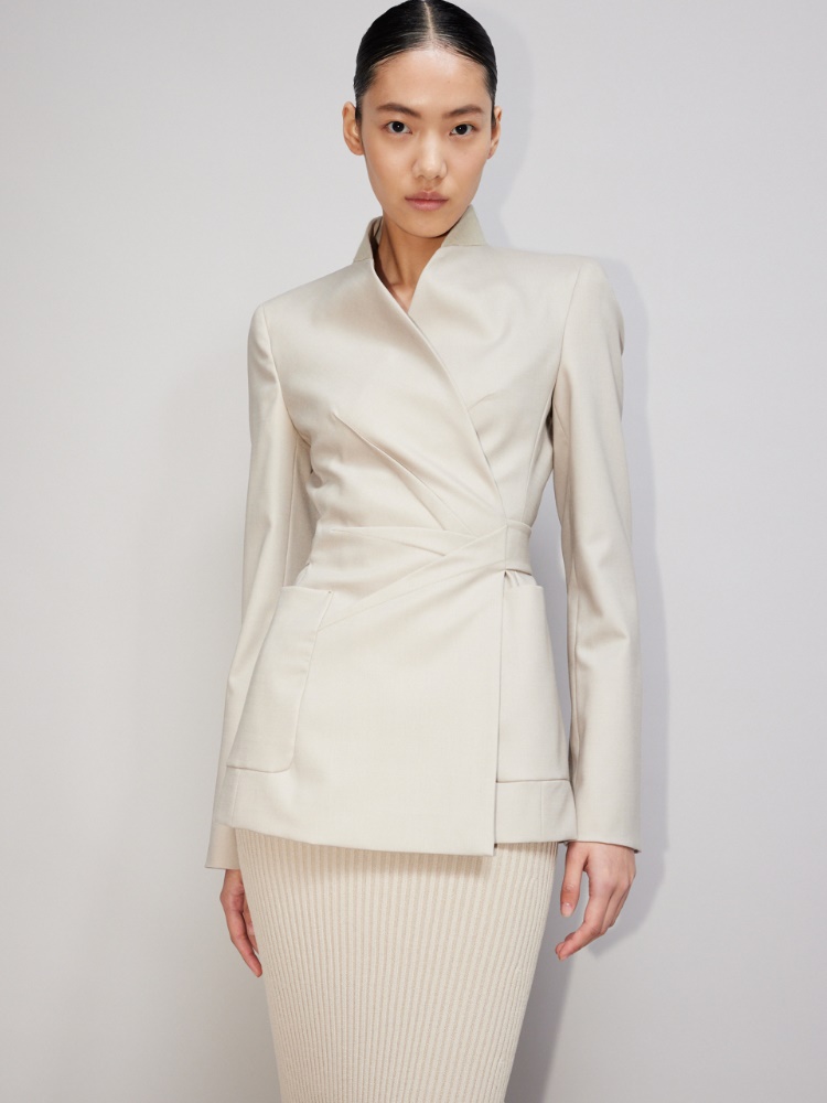Wool, mohair and silk blazer + BEIGE - Max Mara