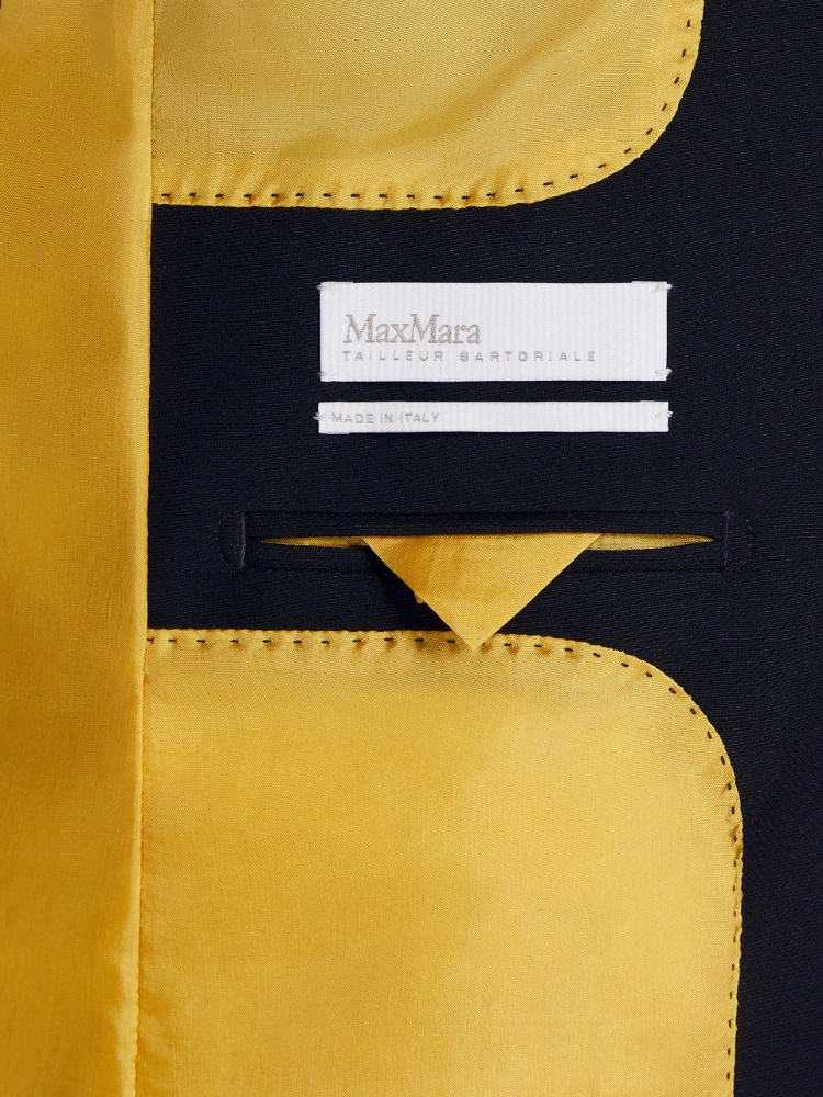 直営♪Max Mara ウール&シルクキャディ ブレザー AURONZO Double-breasted wool and silk cady blazer, black | 