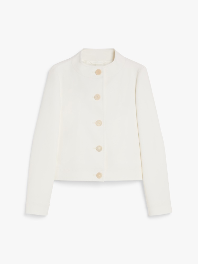 Wool canvas cropped jacket - WHITE - Max Mara