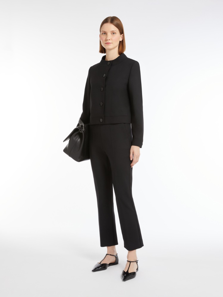 Wool canvas cropped jacket + BLACK - Max Mara