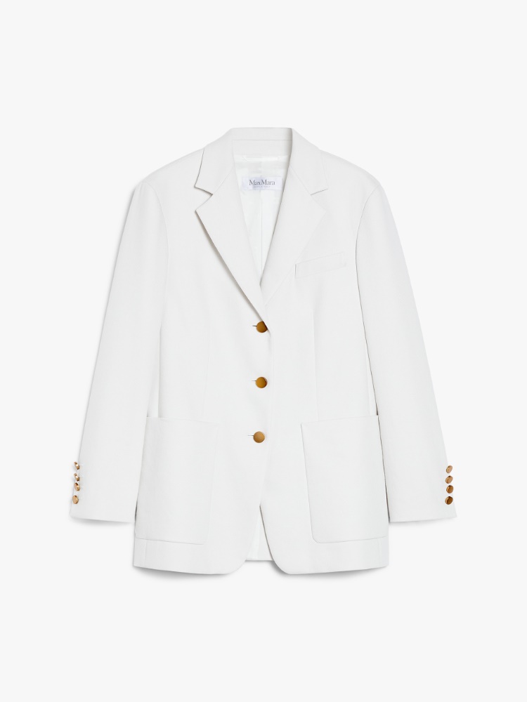 ☆MaxMara☆直営店買付☆エレガントCotton Drill Jacket/ZENA Semi-fitted cotton drill jacket, white | 