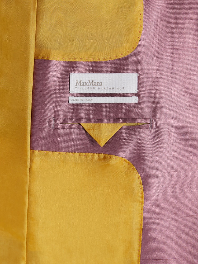 Blazer in silk shantung and cotton, mauve | 