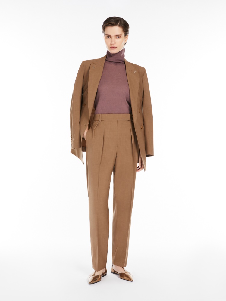 Doppelreihiger Blazer aus melierter Wolle - TABACK - Max Mara - 2