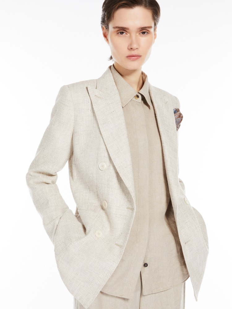 【送料&関税込】Max Mara Cappuccino Linen Blend Targa Blazer Max Mara Cappuccino Linen Blend Targa Blazer | italist