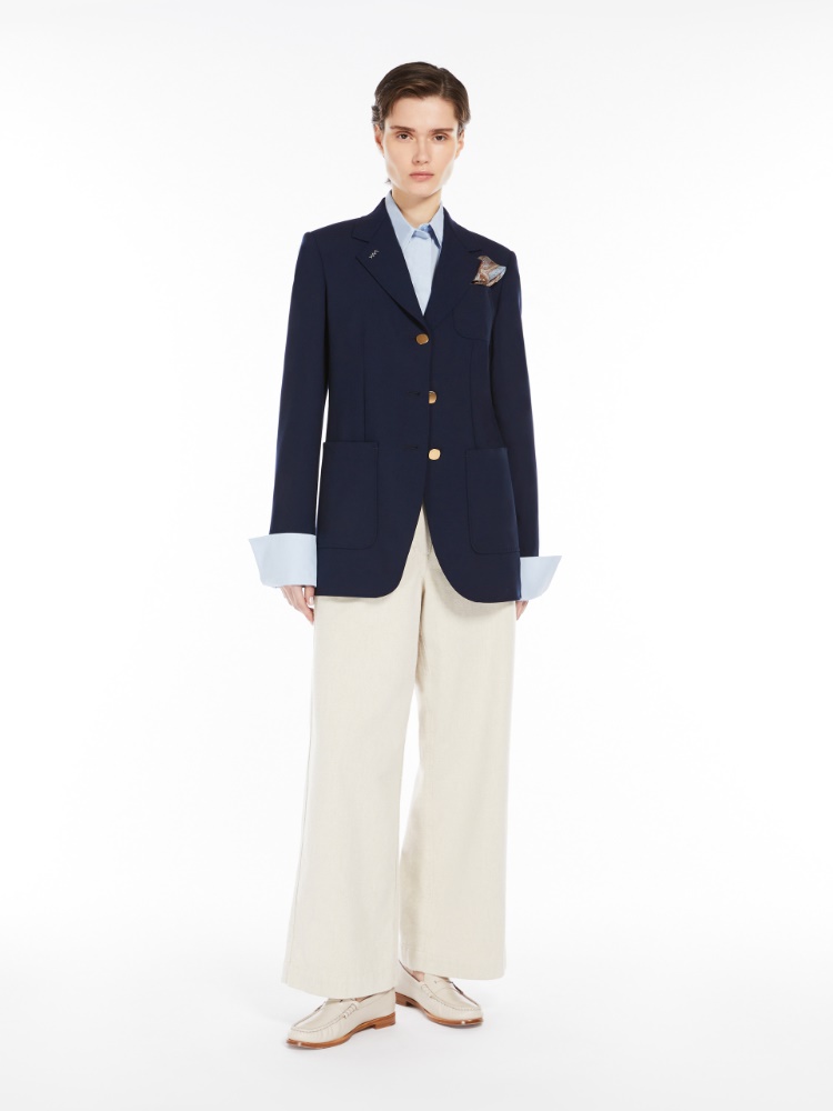 Wool and mohair canvas blazer, ultramarine | 