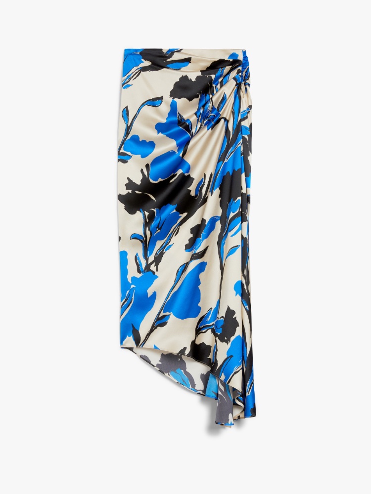 Printed satin asymmetrical skirt - SAND - Max Mara