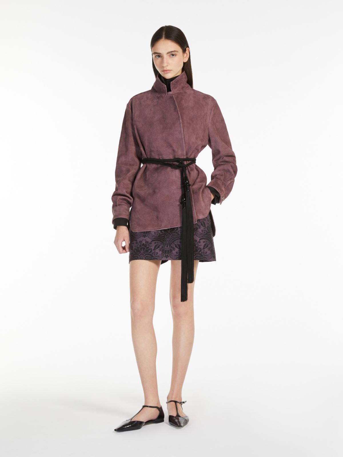 ミニスカート MAX MARA Women Mini Skirts 2421776012600 002 Brown Tabarin wool and silk-blend miniskirt in brown - Max Mara